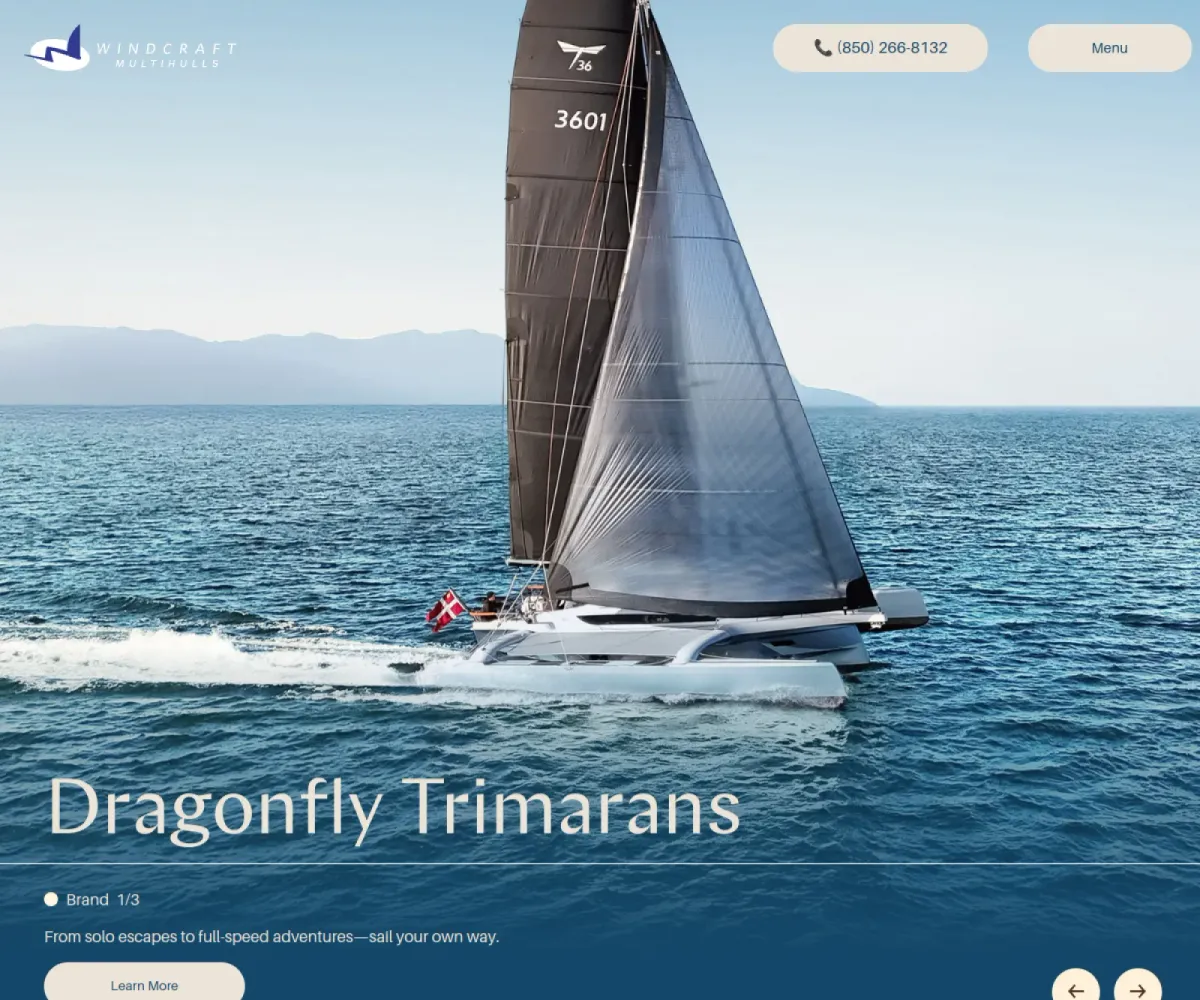 Website Square One built for Windcraft Multihulls